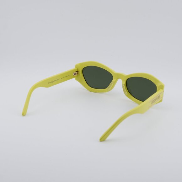 Dior DIORSIGNATURE B1U 66C0 Sunglasses Yellow Cat Eye Frame, Green Lenses main image 4